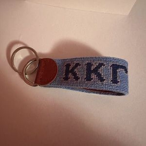 Kappa kappa gamma (KKG) leather needle point keychain